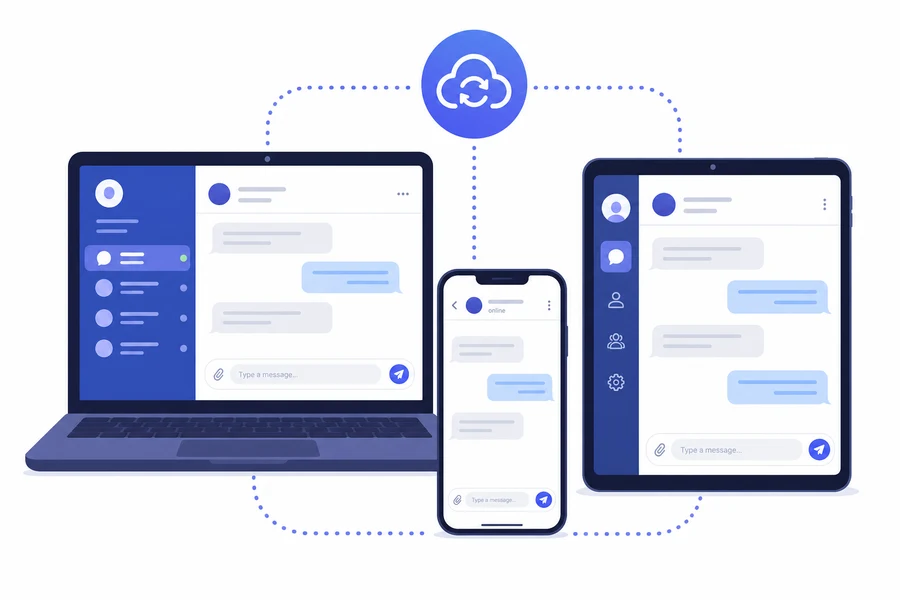 Telegram synchronisé entre ordinateur et mobile