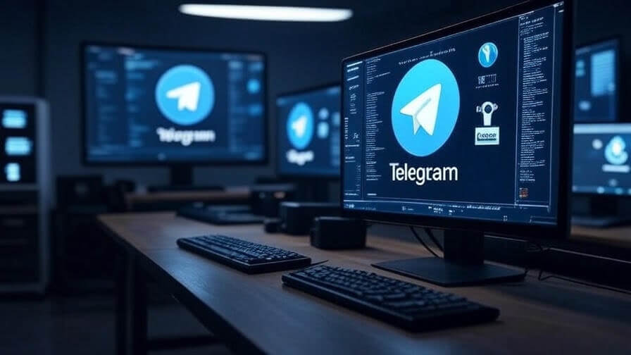 Telegram affiché sur plusieurs écrans