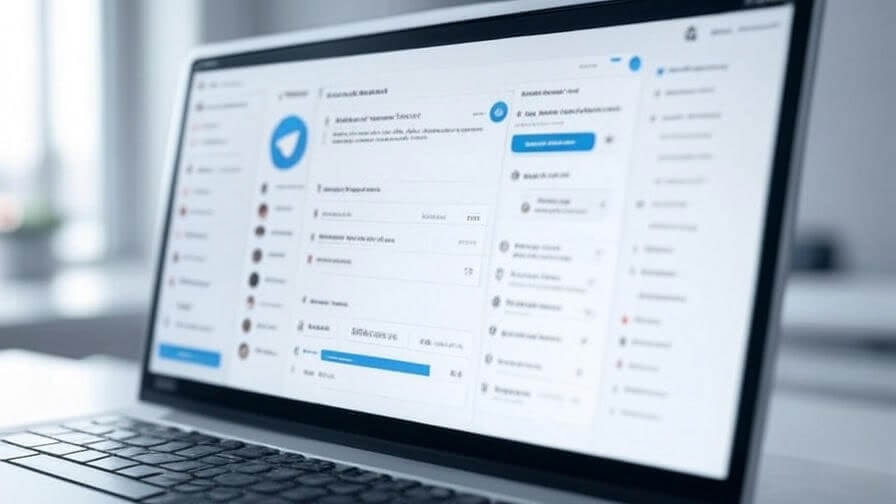 Telegram utilisé sur un ordinateur portable
